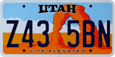 UT license plate Z435BN
