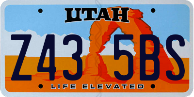 UT license plate Z435BS