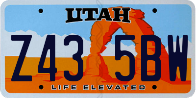 UT license plate Z435BW