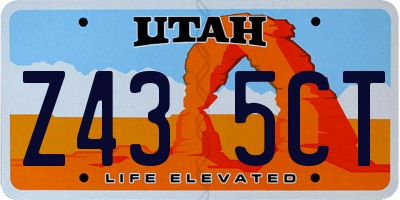 UT license plate Z435CT
