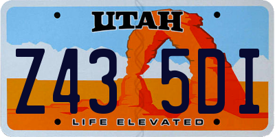 UT license plate Z435DI