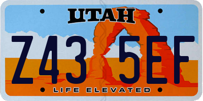 UT license plate Z435EF