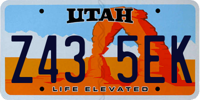 UT license plate Z435EK