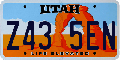 UT license plate Z435EN