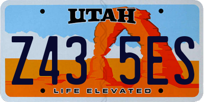 UT license plate Z435ES