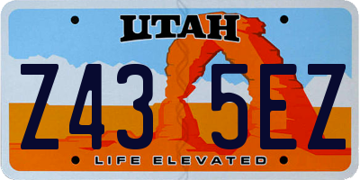 UT license plate Z435EZ