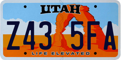 UT license plate Z435FA