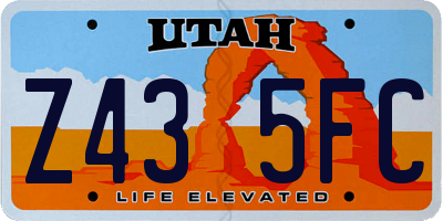 UT license plate Z435FC