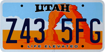 UT license plate Z435FG