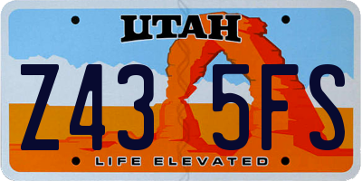 UT license plate Z435FS