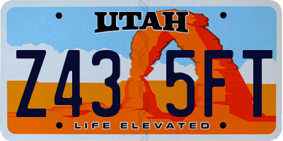 UT license plate Z435FT