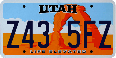 UT license plate Z435FZ