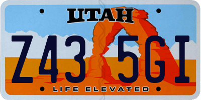 UT license plate Z435GI