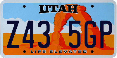 UT license plate Z435GP