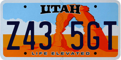 UT license plate Z435GT