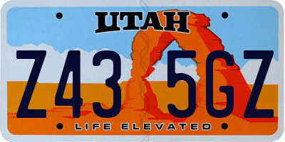 UT license plate Z435GZ