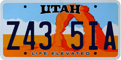UT license plate Z435IA
