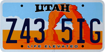 UT license plate Z435IG