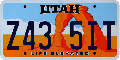 UT license plate Z435IT