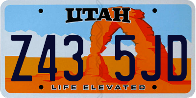 UT license plate Z435JD