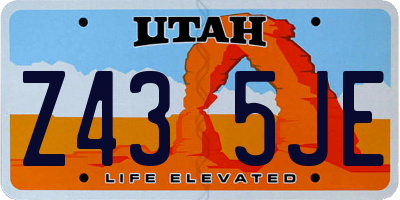 UT license plate Z435JE