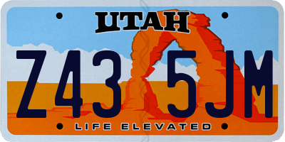 UT license plate Z435JM