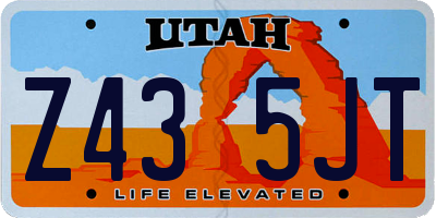 UT license plate Z435JT