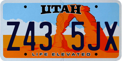 UT license plate Z435JX