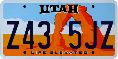 UT license plate Z435JZ