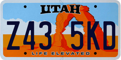 UT license plate Z435KD