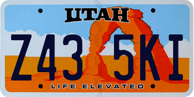 UT license plate Z435KI
