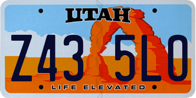 UT license plate Z435LO