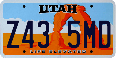 UT license plate Z435MD