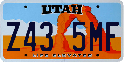 UT license plate Z435MF