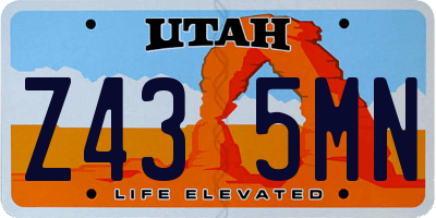 UT license plate Z435MN