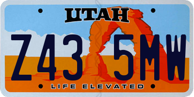 UT license plate Z435MW