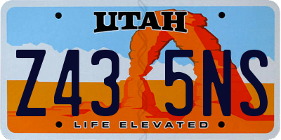 UT license plate Z435NS