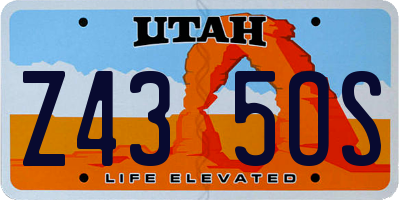 UT license plate Z435OS