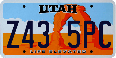 UT license plate Z435PC