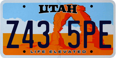 UT license plate Z435PE