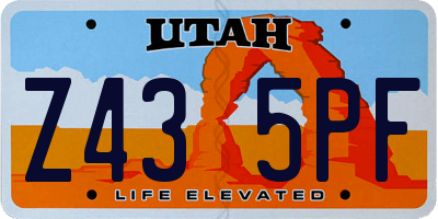 UT license plate Z435PF
