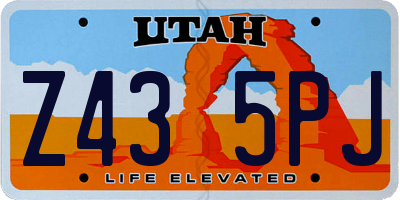 UT license plate Z435PJ