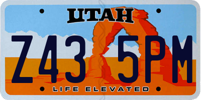 UT license plate Z435PM