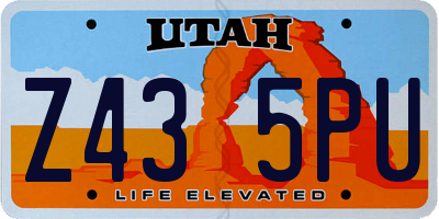 UT license plate Z435PU