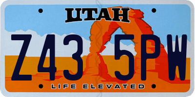 UT license plate Z435PW