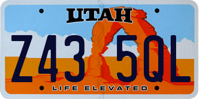 UT license plate Z435QL