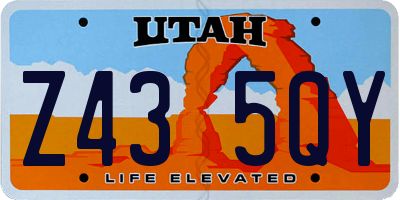 UT license plate Z435QY