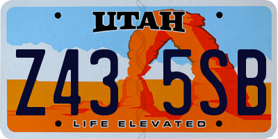 UT license plate Z435SB