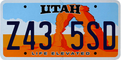 UT license plate Z435SD