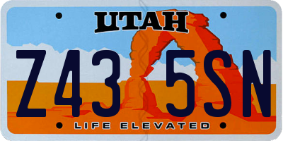 UT license plate Z435SN